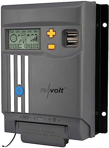 revolt MPPT Laderegler mit USB: MPPT-Solarladeregler für 12/24-V-Batterie, mit 30 A, Display, USB-Port (Akku Laderegler, Solarladeregler mit LCD-Anzeige, 12V)