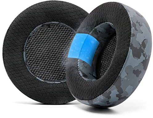 WC Freeze Virtuoso - Almohadillas de Gel para Corsair Virtuoso | Por Wicked Cushions | Tejido deportivo híbrido: más durabilidad, grosor y aislamiento acústico | Black Camo