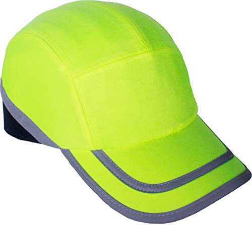 Bricoloco Cappellino Sicurezza Omologato Stile Casuale-Casco di Protezione Lavoro per Lavoro, Industria, Sport a Rischio Antiurto Comfort Headline. (Comfort Y - Giallo A/V Visiera Standard)