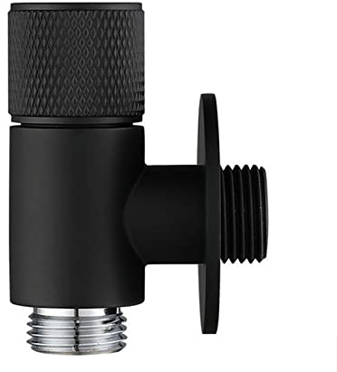 BiaoTeng Auslaufventil 1/2 Zoll Schwarz,Ventilschalter,Auslaufventil 1/2 Zoll Messing,Universal Eckventil,Dreieckventil Schwarz,Eckventil Chrom,Schwarz B