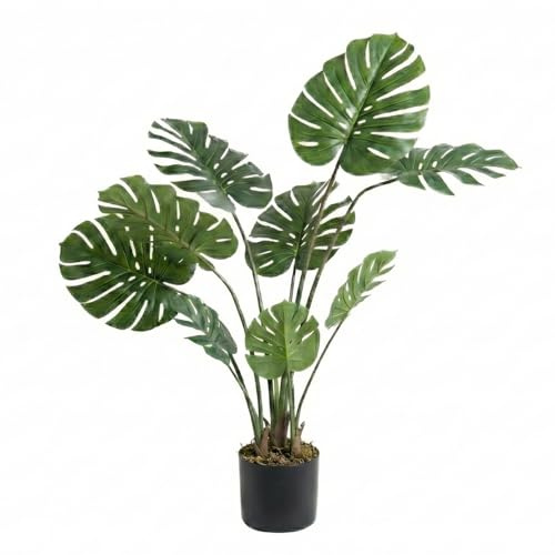 Valyria Home Plante artificielle Monstera 120 cm - Côte d'Adam réaliste pour décoration de maison et de bureau - Plante tropicale en plastique - Arbre artificiel décoratif