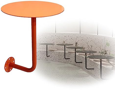 Fodalob Industrieller rustikaler Wandtisch, Kleiner runder Esstisch, Schreibtisch, Metall-Bistro-Bartische for Café, Büro, Zuhause, Küche, Kleiner Ort – Orange, Höhe 45 cm (Size : Dia 35cm/13.7in)