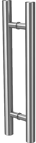 MLS Türgriff aus Edelstahl, Griff für Innentüren, für Türen aus Glas, Holz, Aluminium oder Stahl, Individuell Anpassbar, Griffstange Ø 40 mm, Länge: 300 mm, Bohrung Abstand: 200 mm