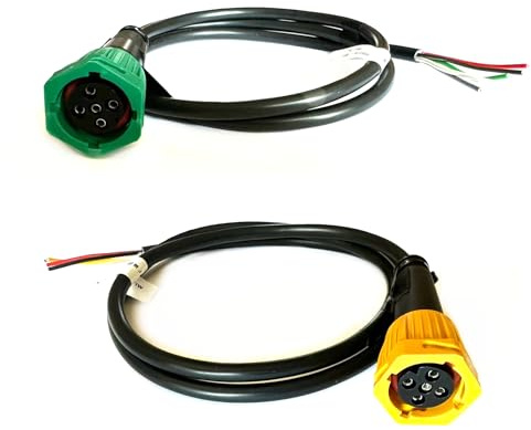 MelTruck Connecteur Baïonnette M10 5 6 Broches Feux Arrière Remorque – Jaune Gauche/Vert Droite/Set avec sans Câble