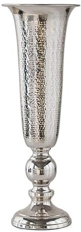 RUTAVM Vase Blumenvase Amerikanische Metall Versilberte Vase Retro Licht Luxus Hohe Fußvase Blumentopf Heimdekoration Blumenflasche Haus Dekoration (Size : 16.5X37.5CM)