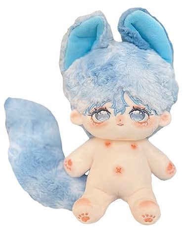 niannyyhouse Kaninchenohren Junge Stoffschwanz 20 cm Plüschpuppe tragbare Kleidung (4 mit Skelett)
