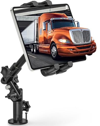 Cenawin Bohrbasis iPad Halterung Auto, Einstellbare Lang Arm 360° Drehbar Tablet Halterung für Wand, Schreibtisch, LKW Armaturenbrett, Tablet Wand Halterung für iPad Pro Air Galax Tab Handy 4.7-13.5