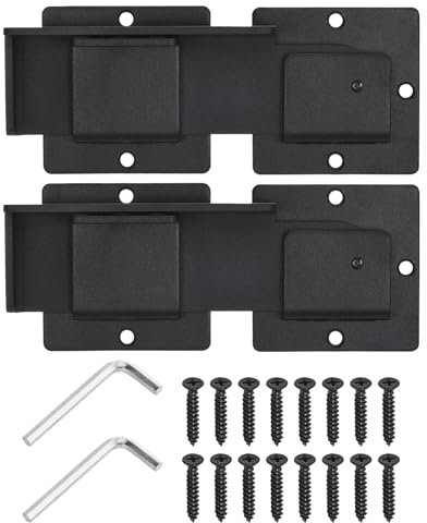 QUARKZMAN 7.8 Klapptor Verschluss mit Padlock Loch 2 Pack 4mm Verstellbar Türschloss für Schiebetür Doppeltor Scheunentür Hölzerne Fence Garage Schwarz