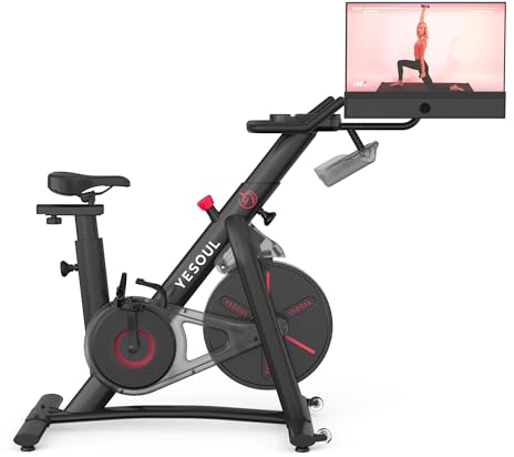 YESOUL G1M Plus Heimtrainer Ergometer, Leises Indoor Fitnessbike für Kardio Training mit 21,5 FHD-Bildschirm, Magnetischem Widerstand, 360°-Sound & Unbegrenztem Streaming