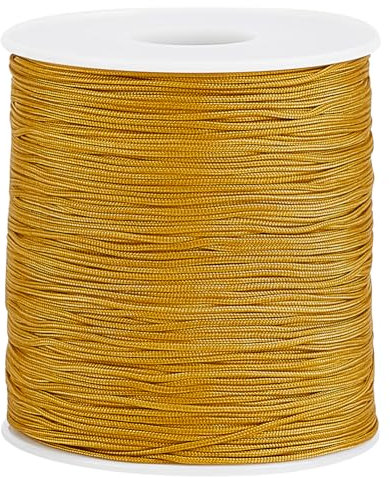PH PandaHall 220m Nylon Thread Goldenrod Lift Shade Cord 1mm Nylon String for Jewelry Making Wind Chime Replacement String Kumihimo Macrame Thread for Braided Lift Shade Cord Windows Rollers Repair