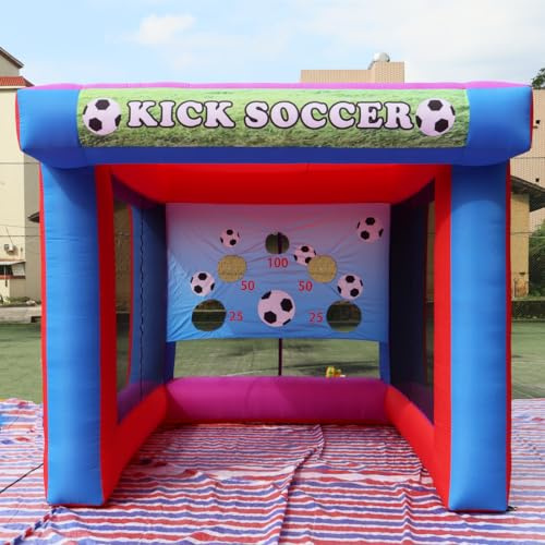 Vinfgoes Aufblasbares Fußball-Zieltor, Fußballtor, Kick-Shooting-Spiel, aufblasbares Fußball/Fußballtor, 30 x 30 x 22 cm, mit Gebläse, für Partys, Hinterhof, Schule, Team-Events