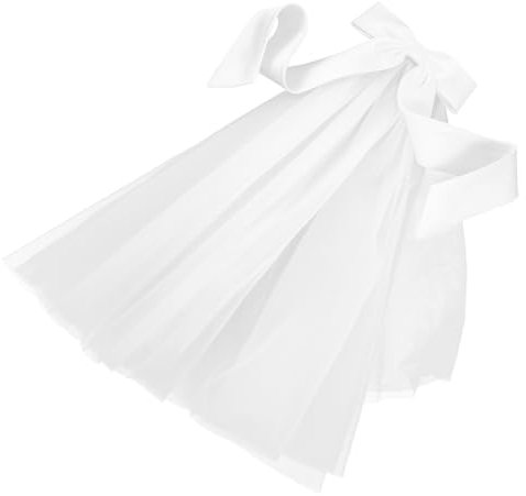 TINEASUR Hochzeitsfeier Schleier Kurzer Schleifenschleier Haardekor Brautschleier Weißer Hochzeitsschleier