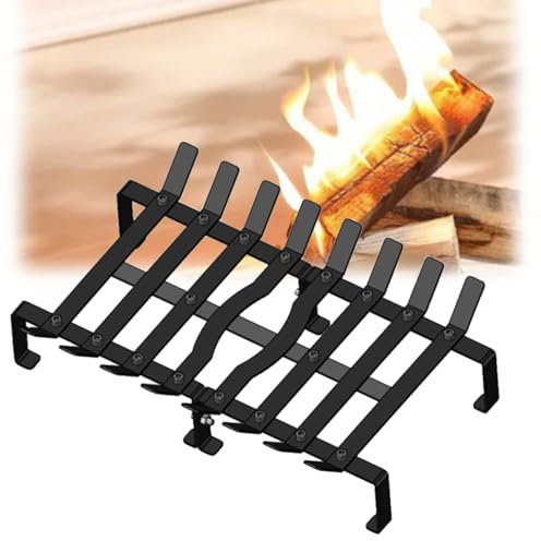 THOKY Grille de cheminée lourde de 50,8 cm, grille de cheminée en fonte, facile à assembler, pour foyer intérieur et extérieur