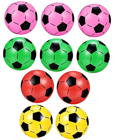 ibasenice 10pezzi Palloni Calcio Gonfiabili Per Ragazzo Giocattoli Calcio Estivi Da Campeggio Giocattoli Per Piscina Kit