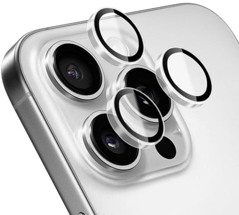 Protection Objectif Caméra pour iPhone 16 Pro /Iphone 16 Pro Max, Protecteur D'objectif D'appareil Photo en Verre Trempé, HD Protection Objectif Caméra Anneau Aluminium Convexe Pour Appareil Photo