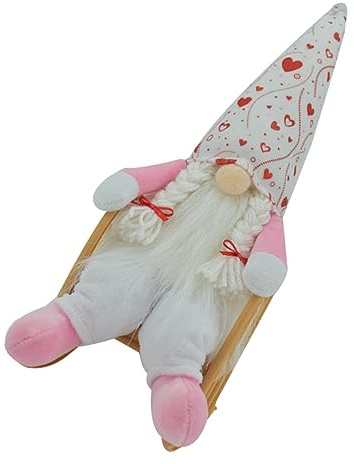 Cabilock Zwerg Schaukelstuhl Puppe Überwurfdecke für die Couch rosa Gnom Figur Bookshelf Decor bücherregal Dekoration tischdeko Valentinstag gnom Valentinstag Gnom Puppe Stoff