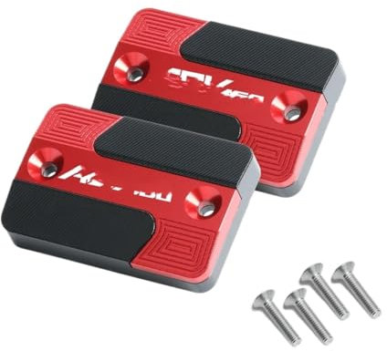 LLYIXUAI Für ADV 160 Motorrad Vorne Kupplung Bremsflüssigkeit Reservoir Kappen Öl Tank Abdeckung Motorrad Bremsflüssigkeit Kappe Vorne Hinten Brems Reservoir Abdeckung(Red)