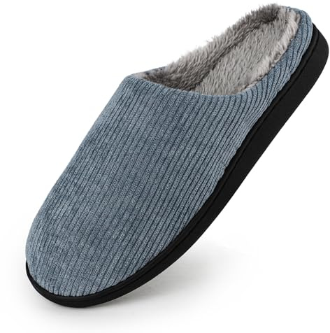 Knixmax Zapatillas de Casa para Hombre y Mujer con Forro de Felpa Antideslizante Cálido Pantuflas Casa Gris EU 47