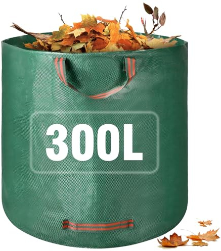 Gartenabfallsäcke, strapazierfähig, 300 l, wiederverwendbar, Gartensäcke mit Griffen, großer Beutel, Müllsäcke, grün, für Hof, Schmutz, Gras, Stecklinge, Müllblättersammlung