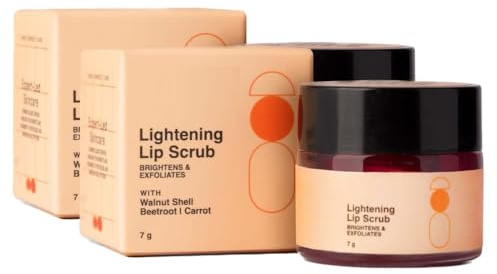 Lightening Lip Scrub for Men & Women | Lip Scrub for Dark Lips to Lighten & Restore Natural Pink | Exfoliating Lip Care for Smokers & Pigmented Lips | 7 g (Pack of 2)