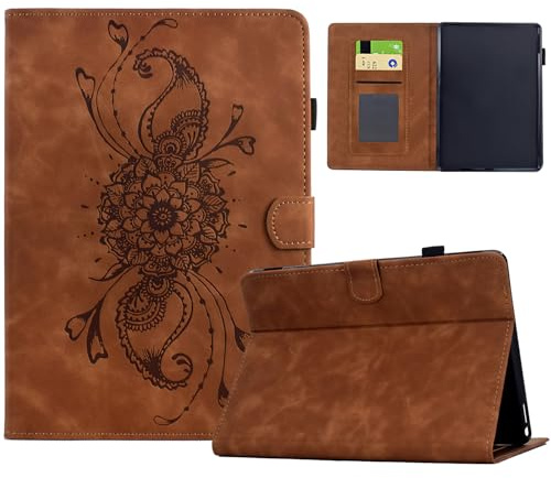 Hülle Kompatibel mit 6 Kindle (11. Generation) – 2024/2022 mit Pencil Halter, Smart Cover aus PU-Leder mit Standfunktion, Magnetverschluss (Braun)