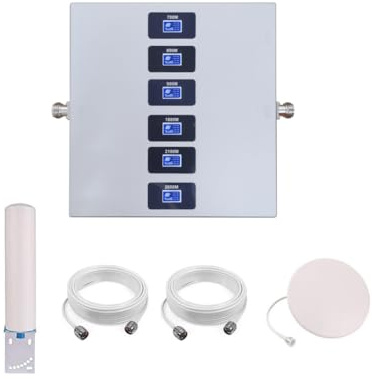 KKBSTR Amplificador 5G Amplificador Cobertura Movil 6 Bandas B1(N1)/B3(N3)/B7/B8/B20/B28(N28), Mejorar su Señal 2G/3G/4G/5G