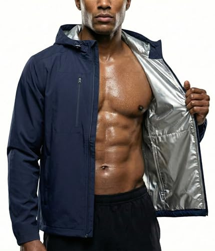Junlan Sauna Suit for Men - Sweat Suit Sauna Jacket for Gym Workout