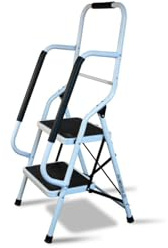 Escabeau BM Médical ESC-2-MC avec Main Courante, 2 marches - Échelle Multi-Usage Bricolage intérieur et à l'extérieur