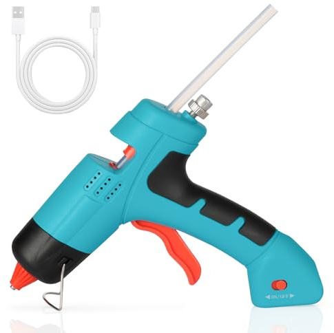 VINATO Pistola Silicona Caliente Inalambrica, Pistola Silicona Manualidades, Pistola de Silicona Caliente Profesional para Proyectos de Bricolaje, No incluye barra de pegamento