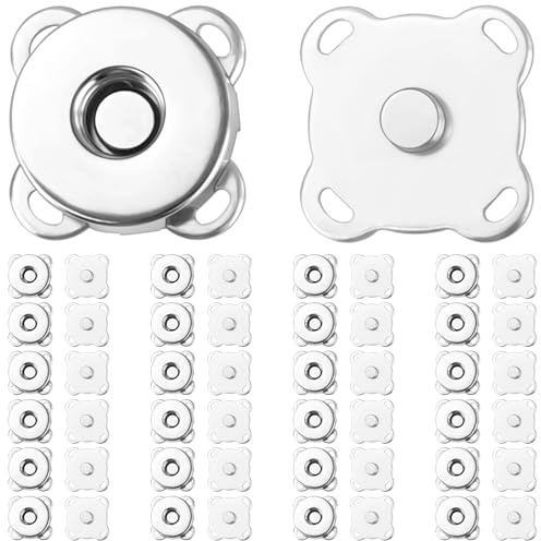 JAXICREY 24 Stück Magnetknöpfe, 14mm Magnetknopf zum Annähen Magnetverschluss Tasche Taschenverschluss Magnet Knöpfe für Häkeltaschen Taschen Druckknöpfe für Kleidung Verschlüsse Magnetisch Metall