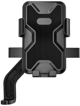 MonoSora Soporte de teléfono para espejo retrovisor de motocicleta con rotación de 360°, soporte antideslizante a prueba de golpes para navegación en bicicletas eléctricas, color negro
