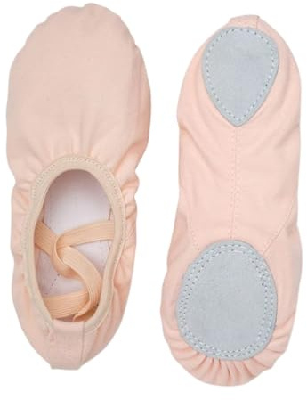 Delad sula canvas ballerinaskor för dans, gymnastik, yoga, barn, dansskor för kvinnor för kvinnor, Färg: rosa, 40