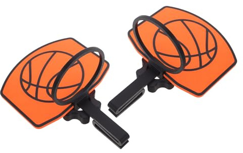 UKCOCO 2pcs Clip-on Basketball Hoop for Trash Can Plastic Mini Basketball Rim Attachment with Backboard, Indoor Wastebasket Decor for Office and Home Workspace