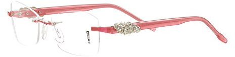 Switch it! Exclusive Garnitur mit Steinen - Acetat Wechselbügel in verschiedenen Farben (9080: rot - Dekor gold mit Steinen)
