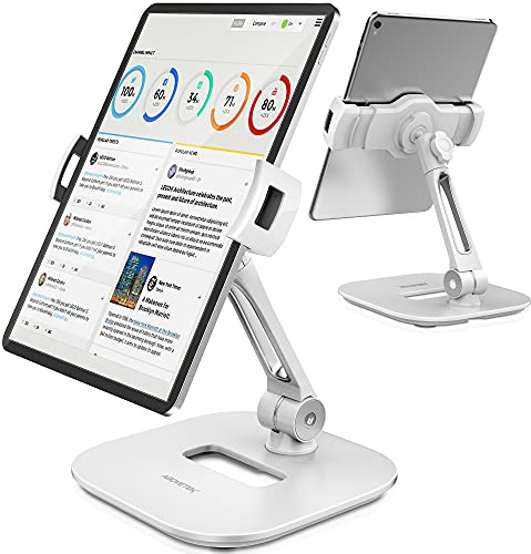 AboveTEK Support pour ipad Support Pliable pour Tablet 4-11 Support pour Tablette Noir Support pivotant à 360° pour Tablette iPad Pro Mini iPhone Kindle POS Bureau Cuisine