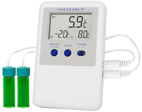 Traceable Ultra Calibrated Refrigerator/Freezer Thermometer (2 Vaccine Bottle Probes)