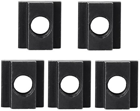 5-Pack Steel T Slot Nut, Black Oxide Finish for Truck Bed Deck Rails, Machine Tool Tables & Tie Down Accessories, M12 Thread T-Slot Nuts