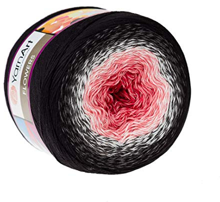 Yarn Art Hilados de flores 55% algodón, 45% acrílico, 250 g, multicolor, hilo de algodón, hilo de ganchillo arco iris, hilo de ganchillo para primavera verano 2, hilo deportivo (260)