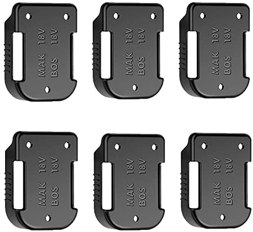 TPDL 6 Stück Akkuhalter Kompatibel mit Makita 18V Akku, Wandhalterung Batteriehalter für Bosch 18V GBA Akku Halterungen Battery Storage Organizer für Werkstätten