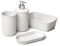 Tatay Set de 4pcs Sobremesa de Baño (Vaso + Dosificador + Jabonera + Organizador A6) Baobab, de Plástico, Libre de BPA, Blanco Pergamon (6391101)