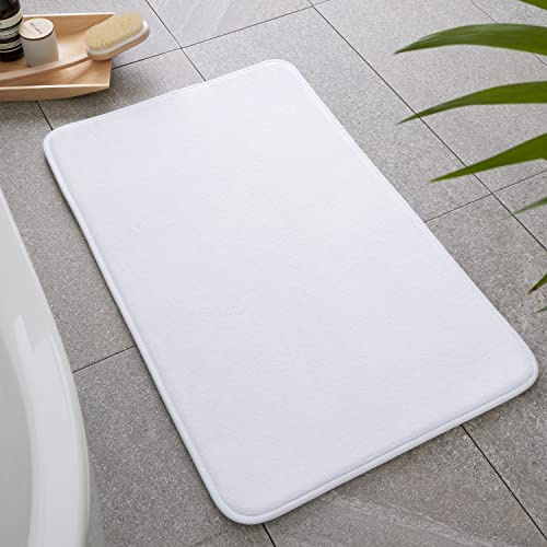 Catherine Lansfield Bathroom Anti-Bacterial Memory Foam Bath Mat White BR/55661/W/BMAT/WH