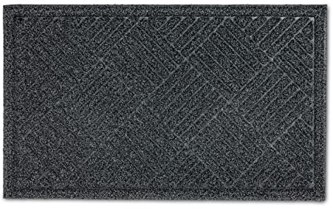 Rutschfeste Bürstenfußmatte innen & außen - Anthrazit 45x75cm (Rechteckig) | Langlebige Schmutzfangmatte pflegeleicht Türmatte strapazierfähig Eingangsmatte Bürstenfunktion Fußabtreter wasserabweisend