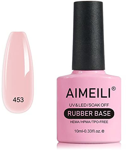 AIMEILI Rubber Base Gel Soak Off UV LED Rubber Base Coat Nägel Unterlack Gel Nagellack Maniküre 10ml (453)