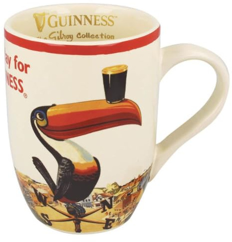 Guinness Becher aus Porzellan mit Nostalgie Tukan Logo