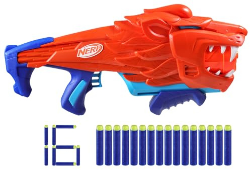 Hasbro Nerf Junior, Wild Lionfury, Blaster Giocattolo in Gommapiuma, Per Bambini e Bambine dai 6 Anni in Su, Ottima Idea Regalo di Natale, Facile da Caricare e Usare, Include 16 Dardi, Multicolore