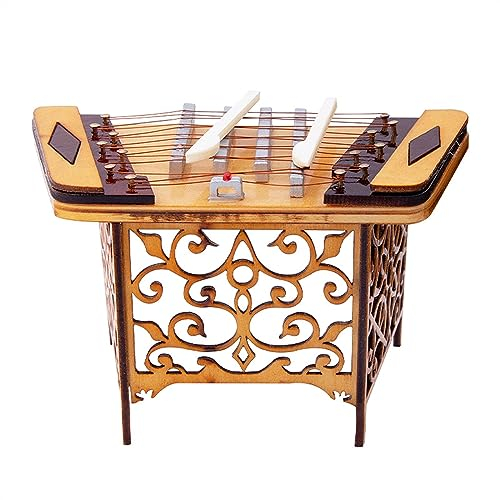 TSTS Miniatur Musikinstrument Replica Mini Kleines Instrument Hackbrett Modell Volksmusikinstrument Dekoration Chinesisches Charakteristisches Geschenk
