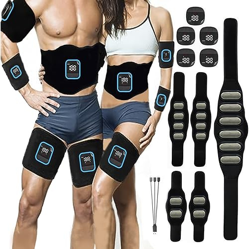 Elektrostimulatoren Massagegeräte, EMS Bauchmuskeltrainer Aluminiumblech Muskelstimulator, Muskelaufbau ABS/Bauch/Arm/Bein Anzeige des Kalorienverbrauchs Rückenmuskeltrainer Gürtel Sport Fitness