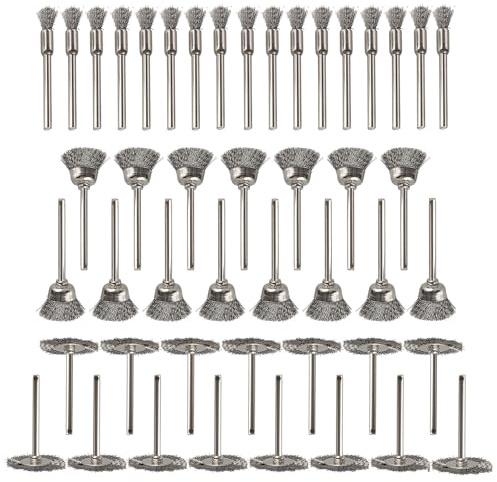 Gasea 45Pcs Wire Brushes Set 3mm Shank Mini Polishing Brush for Dremel | Stainless Steel Wire Brush Wheel Cup Brush for Power Rotary Tools Removal Rust Sanding Polishing