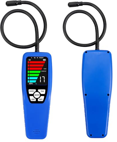ERICAT Gas Leak Detector, Natural Gas Analyzer with LCD Display Screen, Audible and Light Alarm, Automatic Correction and Adjustable Sensitivity, Low Battery Prompt, For Home, Kitchen and Bathroom