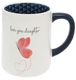 Pavilion Gift Company - Love You Daughter - 17 Oz Coffee Mug Tea Cup Daughter-In-Law Stepdaughter Floral Spring Drinkware